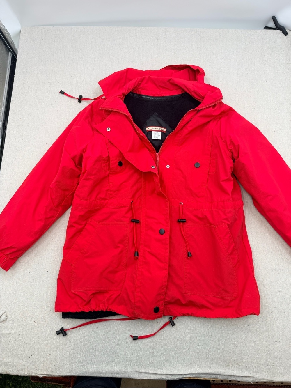 Tudor Court Red Hooded Outdoor Jacket